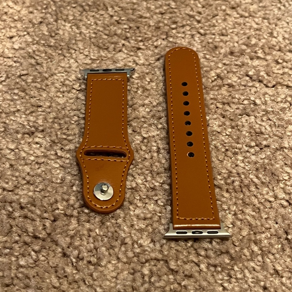 #3 Light Brown tan Genuine Leather Apple Watch Band